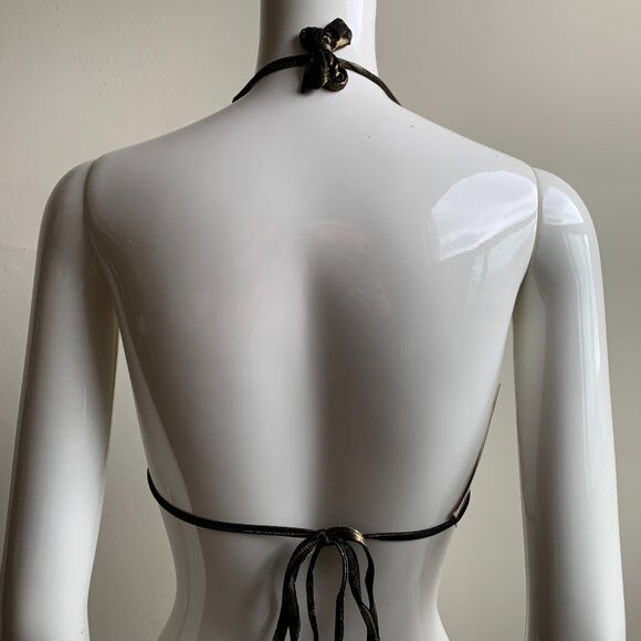 Sauvage california bronze gold beaded halter top luxury bikini - Picture 7 of 8